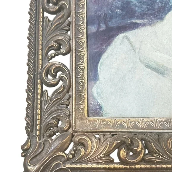 Vintage 1960’s Italian Ornate Gold Framed Reynolds Child Portrait “master hare”